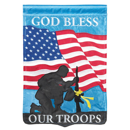 God Bless Our Troops Garden Flag (13x18)