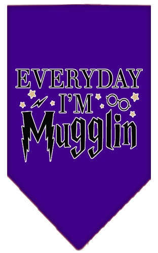 “Everyday I’m Mugglin” Cotton Pet Bandana from As You Wish Apparel – Dog Humor Bandana