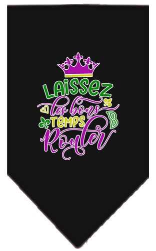 “Laissez Les Bons Temps Rouler” Cotton Pet Bandana from As You Wish Apparel – Mardi Gras Dog Bandana