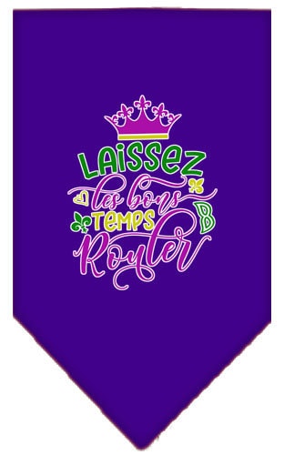 “Laissez Les Bons Temps Rouler” Cotton Pet Bandana from As You Wish Apparel – Mardi Gras Dog Bandana
