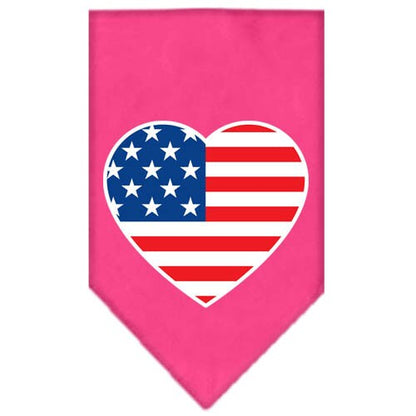 American Flag Heart Screen-Printed Pet Bandana from As You Wish Apparel – Patriotic Dog Bandana