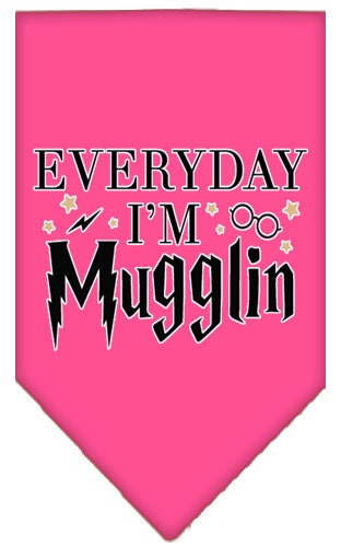 “Everyday I’m Mugglin” Cotton Pet Bandana from As You Wish Apparel – Dog Humor Bandana