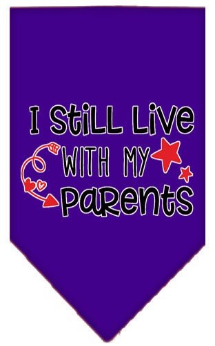 “I Still Live With My Parents” Cotton Pet Bandana from As You Wish Apparel – Dog Humor Bandana