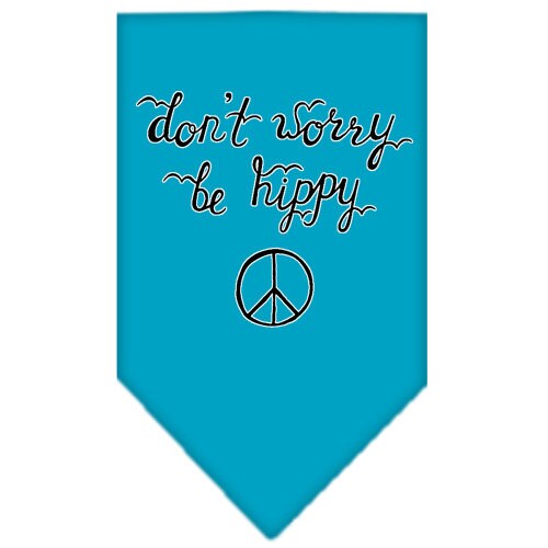 “Don’t Worry, Be Hippy” Cotton Pet Bandana from As You Wish Apparel – Dog Humor Bandana