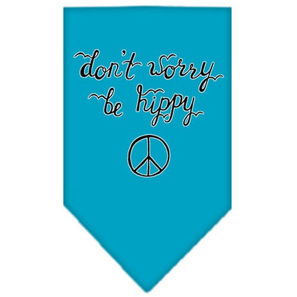 “Don’t Worry, Be Hippy” Cotton Pet Bandana from As You Wish Apparel – Dog Humor Bandana