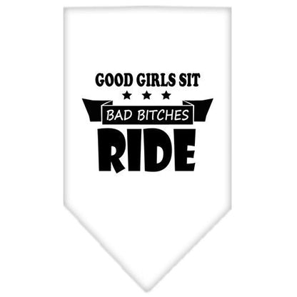 “Bitches Ride” Cotton Pet Bandana from As You Wish Apparel – Dog Humor Bandana
