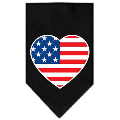 American Flag Heart Screen-Printed Pet Bandana from As You Wish Apparel – Patriotic Dog Bandana