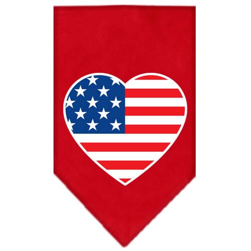 American Flag Heart Screen-Printed Pet Bandana from As You Wish Apparel – Patriotic Dog Bandana