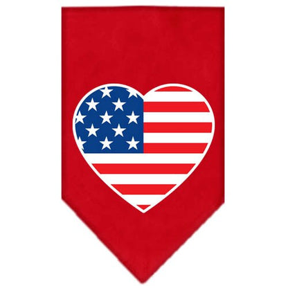 American Flag Heart Screen-Printed Pet Bandana from As You Wish Apparel – Patriotic Dog Bandana