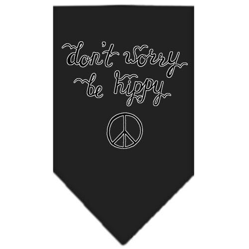 “Don’t Worry, Be Hippy” Cotton Pet Bandana from As You Wish Apparel – Dog Humor Bandana