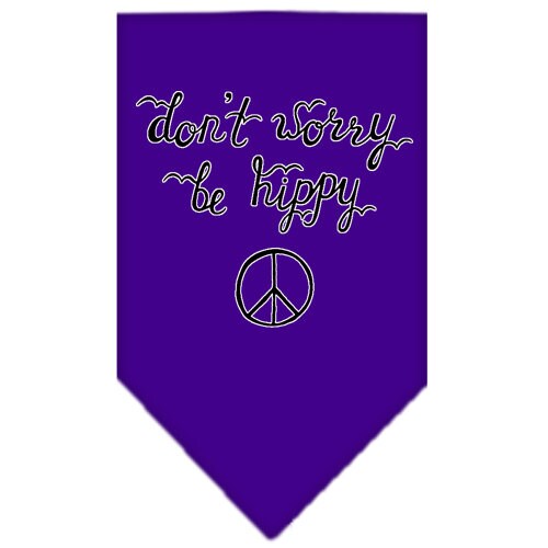 “Don’t Worry, Be Hippy” Cotton Pet Bandana from As You Wish Apparel – Dog Humor Bandana