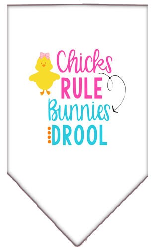 “Chicks Rule, Bunnies Drool” Cotton Pet Bandana from As You Wish Apparel – Easter Dog Bandana