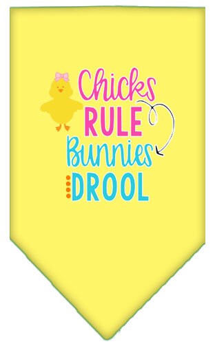 “Chicks Rule, Bunnies Drool” Cotton Pet Bandana from As You Wish Apparel – Easter Dog Bandana