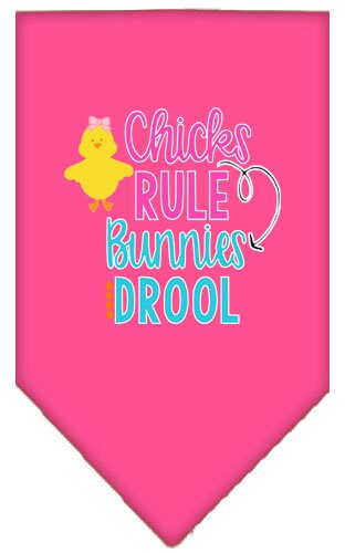 “Chicks Rule, Bunnies Drool” Cotton Pet Bandana from As You Wish Apparel – Easter Dog Bandana