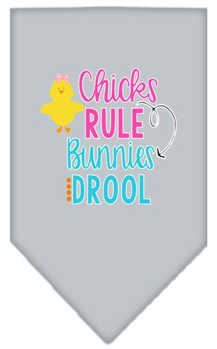 “Chicks Rule, Bunnies Drool” Cotton Pet Bandana from As You Wish Apparel – Easter Dog Bandana