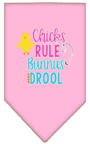 “Chicks Rule, Bunnies Drool” Cotton Pet Bandana from As You Wish Apparel – Easter Dog Bandana