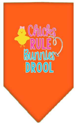 “Chicks Rule, Bunnies Drool” Cotton Pet Bandana from As You Wish Apparel – Easter Dog Bandana