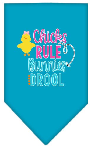 “Chicks Rule, Bunnies Drool” Cotton Pet Bandana from As You Wish Apparel – Easter Dog Bandana