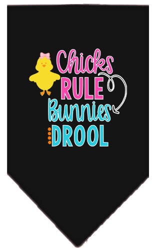 “Chicks Rule, Bunnies Drool” Cotton Pet Bandana from As You Wish Apparel – Easter Dog Bandana