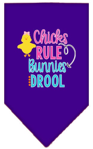 “Chicks Rule, Bunnies Drool” Cotton Pet Bandana from As You Wish Apparel – Easter Dog Bandana