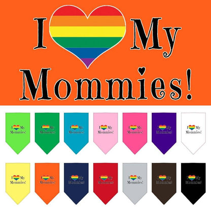 “I Heart My Mommies” Cotton Pet Bandana from As You Wish Apparel – Pride Dog Bandana