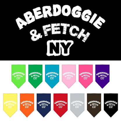 Pet and Dog Bandana Screen Printed, “Aberdoggie & Fetch NY”