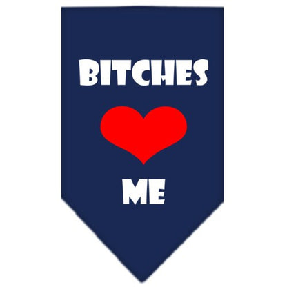 “Bitches Love Me” Cotton Pet Bandana from As You Wish Apparel – Dog Humor Bandana