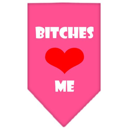 “Bitches Love Me” Cotton Pet Bandana from As You Wish Apparel – Dog Humor Bandana