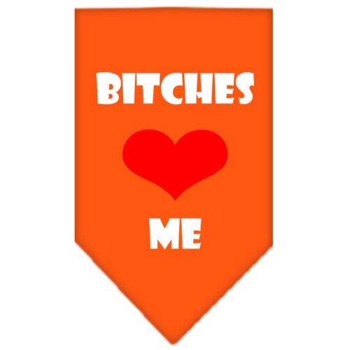 “Bitches Love Me” Cotton Pet Bandana from As You Wish Apparel – Dog Humor Bandana