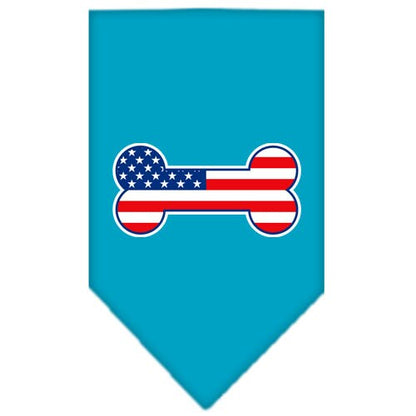 “Bone Shaped American Flag” Cotton Pet Bandana from As You Wish Apparel – Patriotic Dog Bandana