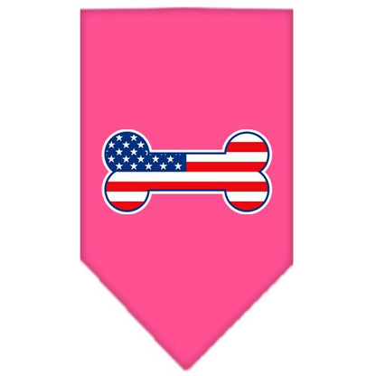 “Bone Shaped American Flag” Cotton Pet Bandana from As You Wish Apparel – Patriotic Dog Bandana
