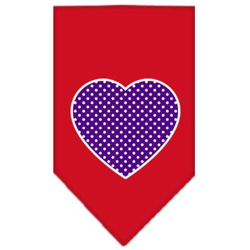 “Purple Swiss Dot Heart” Cotton Pet Bandana from As You Wish Apparel – Dog Fashion Bandana