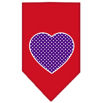 “Purple Swiss Dot Heart” Cotton Pet Bandana from As You Wish Apparel – Dog Fashion Bandana