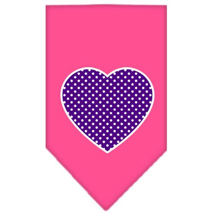 “Purple Swiss Dot Heart” Cotton Pet Bandana from As You Wish Apparel – Dog Fashion Bandana