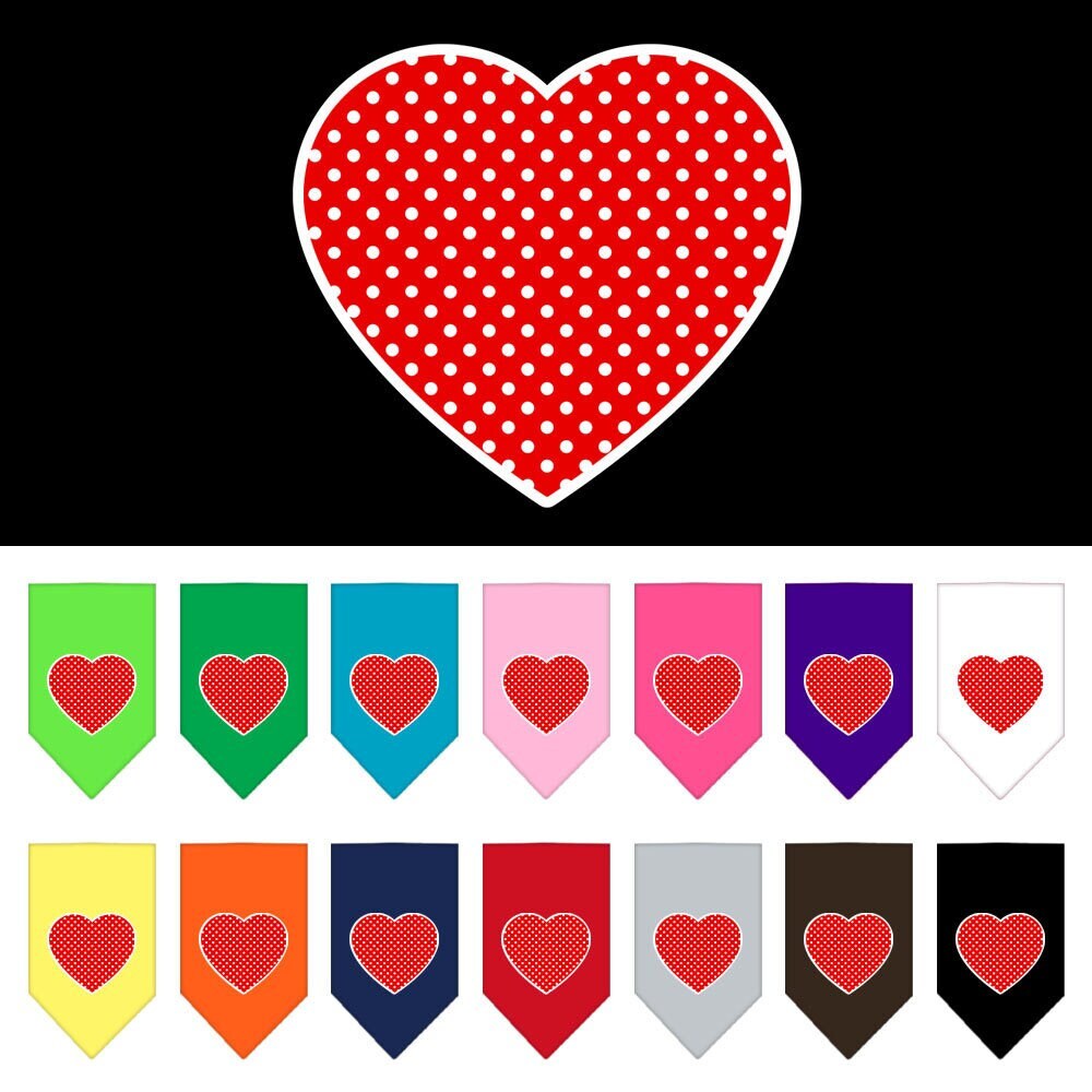 “Red Swiss Dot Heart” Cotton Pet Bandana from As You Wish Apparel – Dog Fashion Bandana