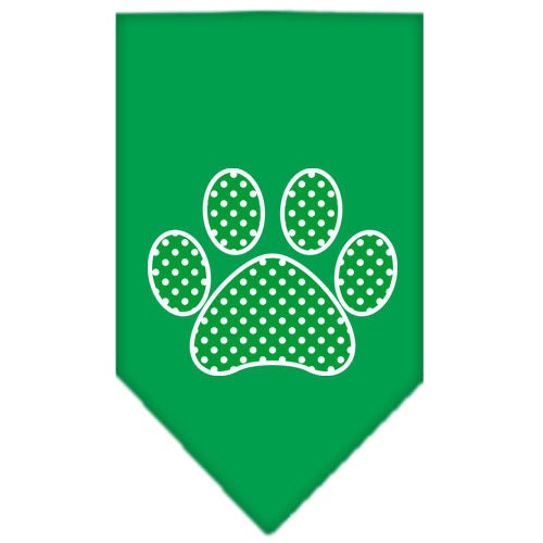 “Green Swiss Dot Paw” Cotton Pet Bandana from As You Wish Apparel – Dog Fashion Bandana