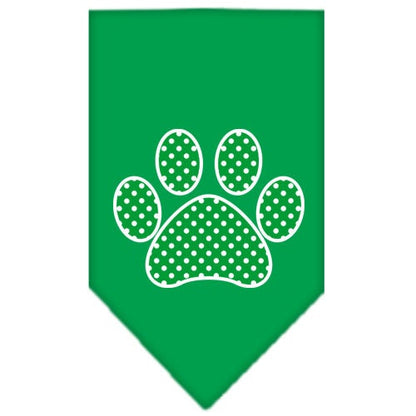 “Green Swiss Dot Paw” Cotton Pet Bandana from As You Wish Apparel – Dog Fashion Bandana