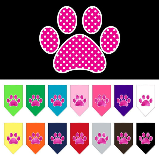 “Pink Swiss Dot Paw” Cotton Pet Bandana from As You Wish Apparel – Dog Fashion Bandana