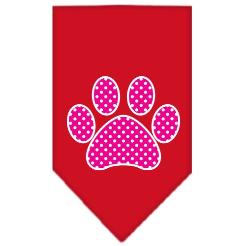 “Pink Swiss Dot Paw” Cotton Pet Bandana from As You Wish Apparel – Dog Fashion Bandana
