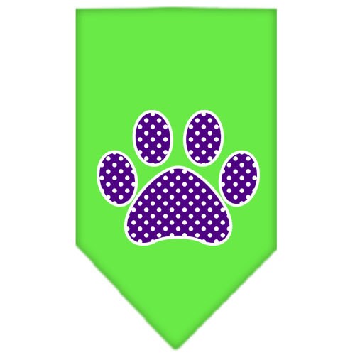“Purple Swiss Dot Paw” Cotton Pet Bandana from As You Wish Apparel – Dog Fashion Bandana