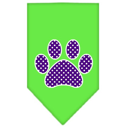 “Purple Swiss Dot Paw” Cotton Pet Bandana from As You Wish Apparel – Dog Fashion Bandana