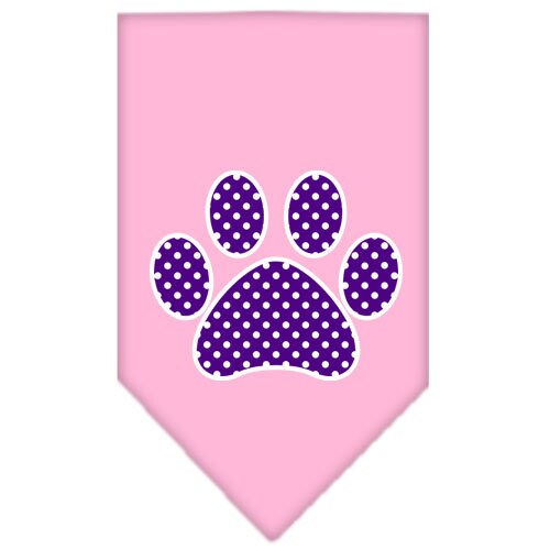 “Purple Swiss Dot Paw” Cotton Pet Bandana from As You Wish Apparel – Dog Fashion Bandana