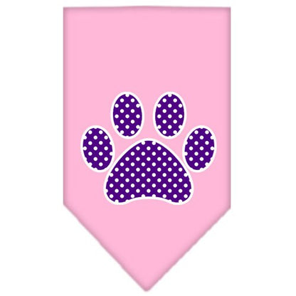 “Purple Swiss Dot Paw” Cotton Pet Bandana from As You Wish Apparel – Dog Fashion Bandana