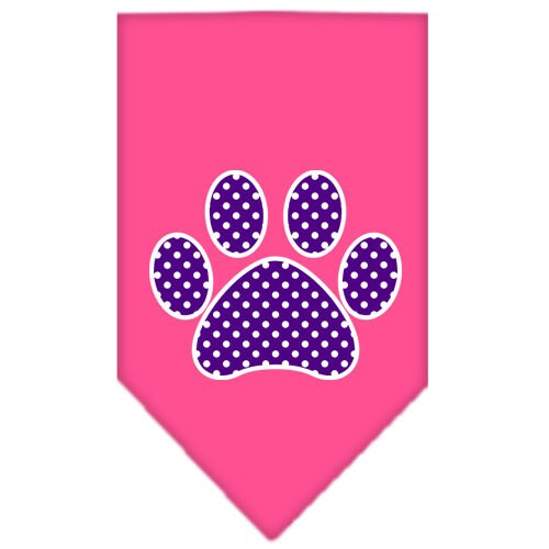 “Purple Swiss Dot Paw” Cotton Pet Bandana from As You Wish Apparel – Dog Fashion Bandana