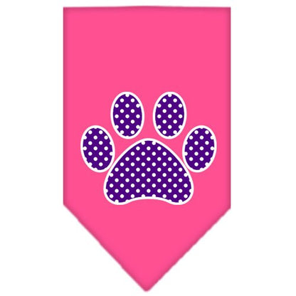 “Purple Swiss Dot Paw” Cotton Pet Bandana from As You Wish Apparel – Dog Fashion Bandana