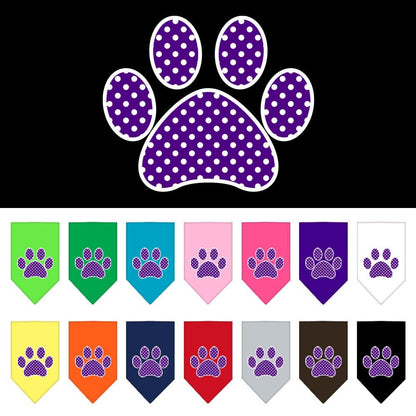 “Purple Swiss Dot Paw” Cotton Pet Bandana from As You Wish Apparel – Dog Fashion Bandana