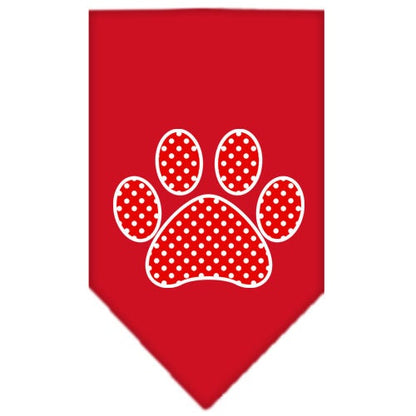 “Red Swiss Dot Paw” Cotton Pet Bandana from As You Wish Apparel – Dog Fashion Bandana