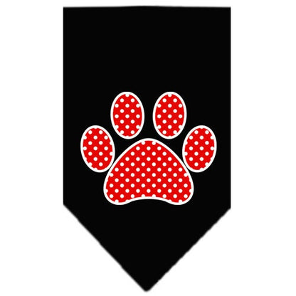 “Red Swiss Dot Paw” Cotton Pet Bandana from As You Wish Apparel – Dog Fashion Bandana