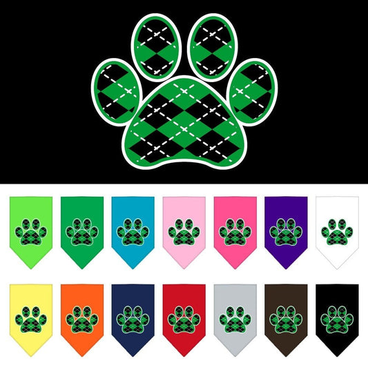 “Green Argyle Paw” Cotton Pet Bandana from As You Wish Apparel – Dog Fashion Bandana