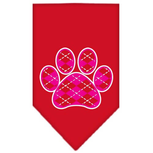 “Pink Argyle Paw” Cotton Pet Bandana from As You Wish Apparel – Dog Fashion Bandana
